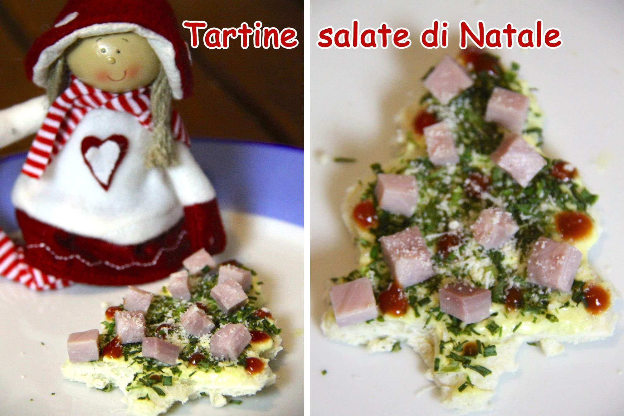 Tartine salate a forma di Albero di Natale